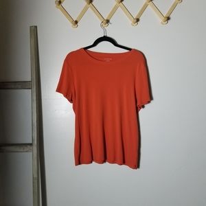 LANDS' END SHORT SLEEVE ORANGE SHIRT SIZE LARGE